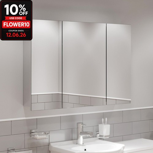 Triple door bathroom mirror - door,