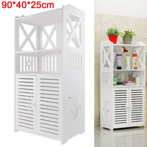 White bathroom storage cabinet - bathroom,
