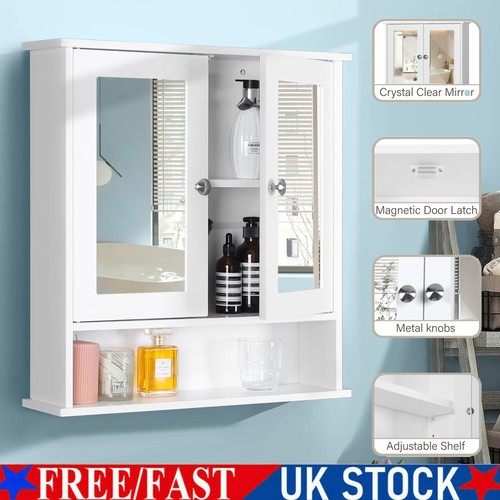 White bathroom mirror - bathroom, cabinet