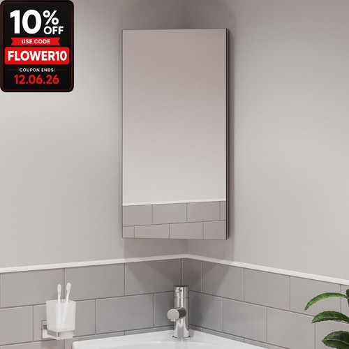 Corner bathroom mirror cabinet - bathroom,
