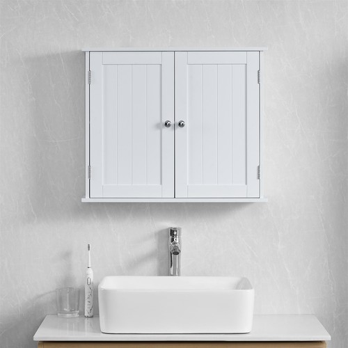 White bathroom wall cabinet - white,